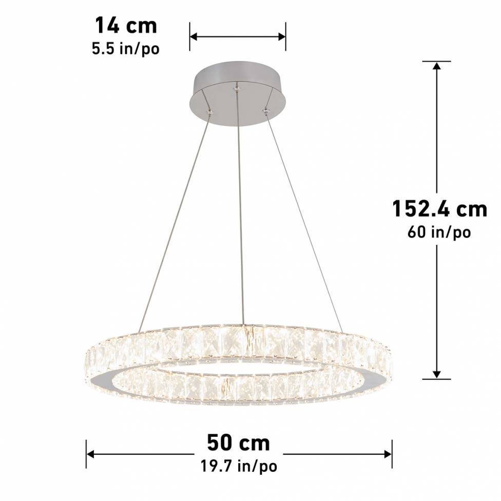 Artika Celebrity Chandelier Chrome Dimensions