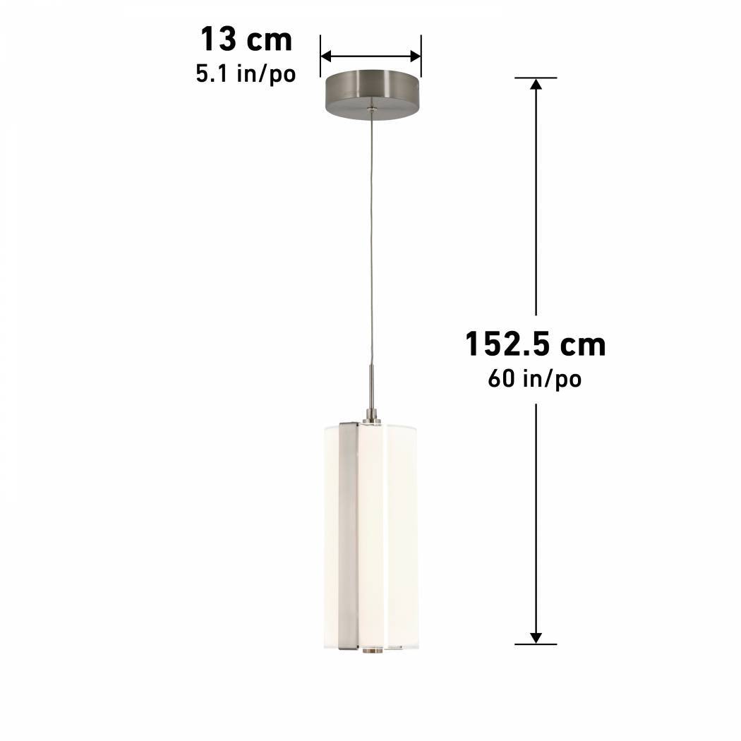 Artika Subway Pendant Light Brushed Nickel Dimensions