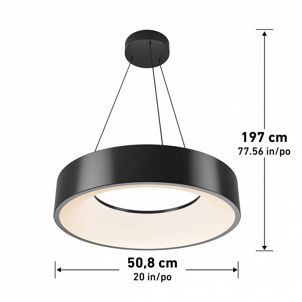 Artika Aiden Modern Chandelier Black Dimensions