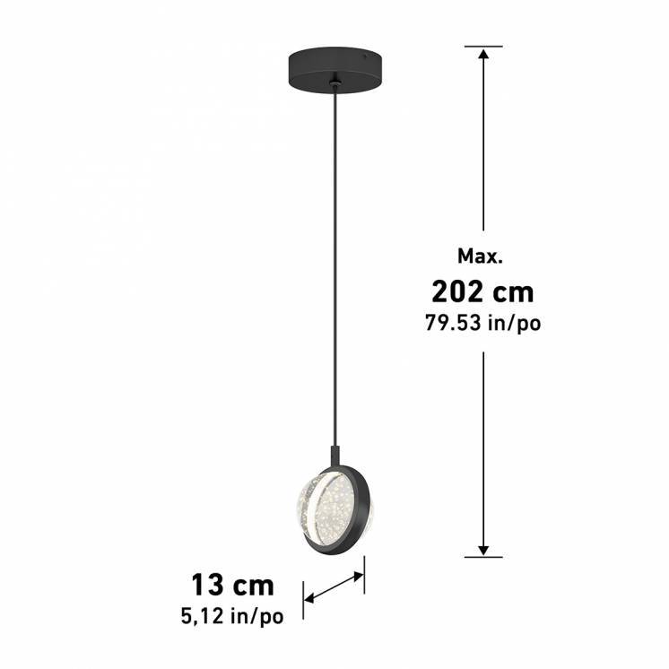 Artika Avalon Pendant Light Black Dimensions