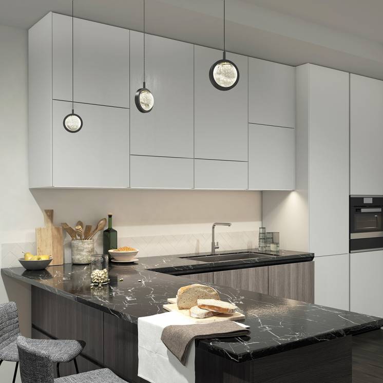 Artika Avalon Pendant Light Black Over Kitchen Island