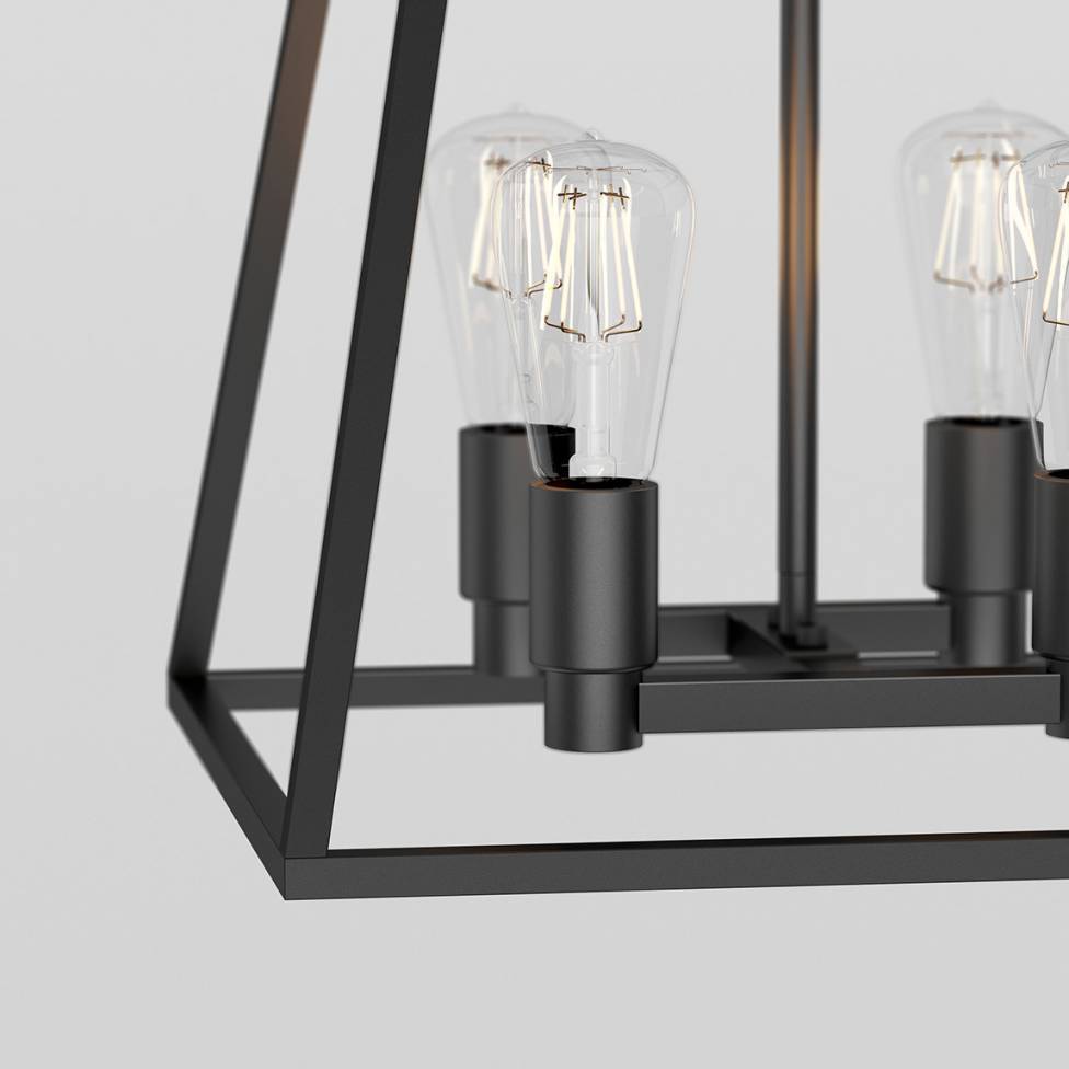 Artika Carter Square Modern Chandelier Black Close-up