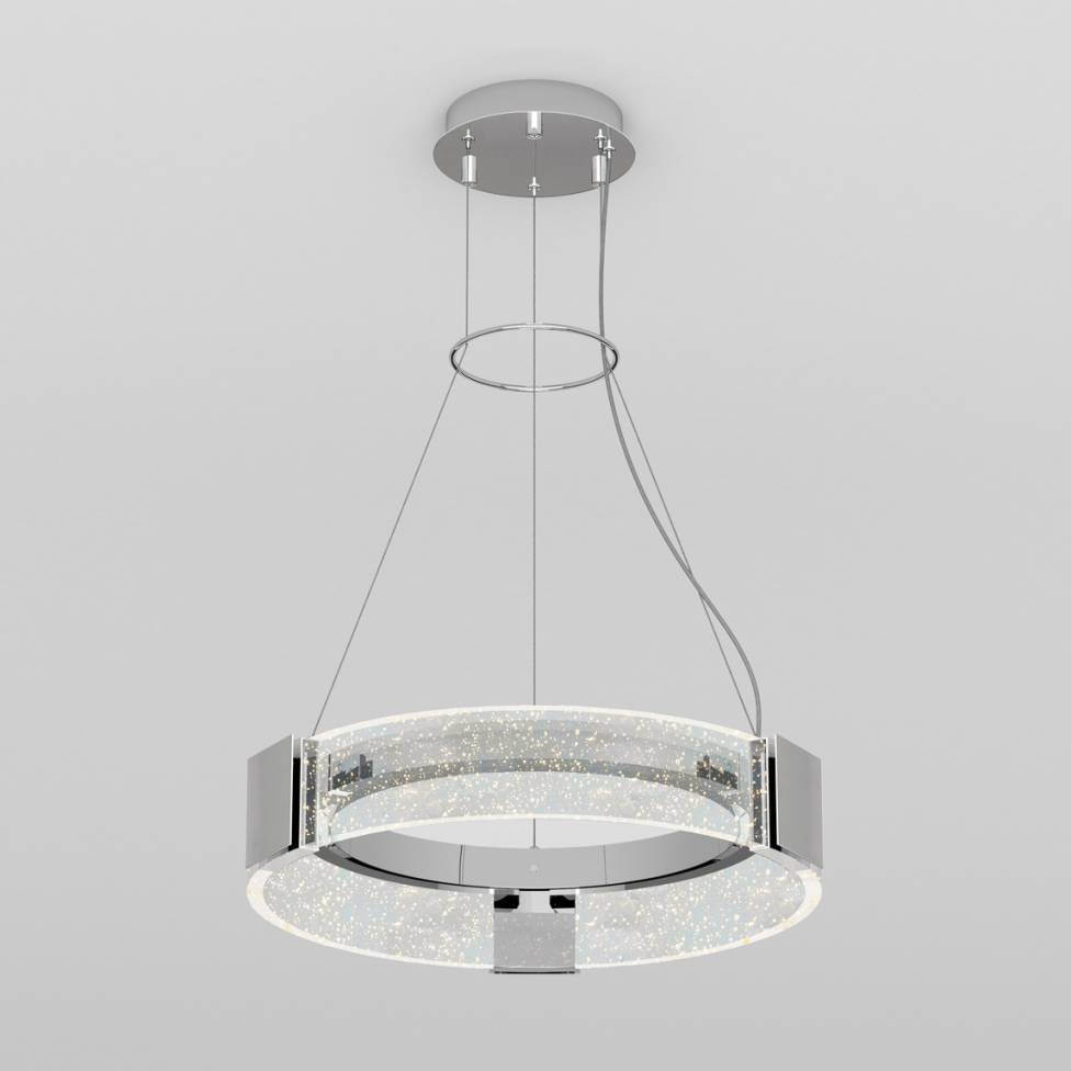 Artika Champagne Drum Modern Chandelier Chrome Side