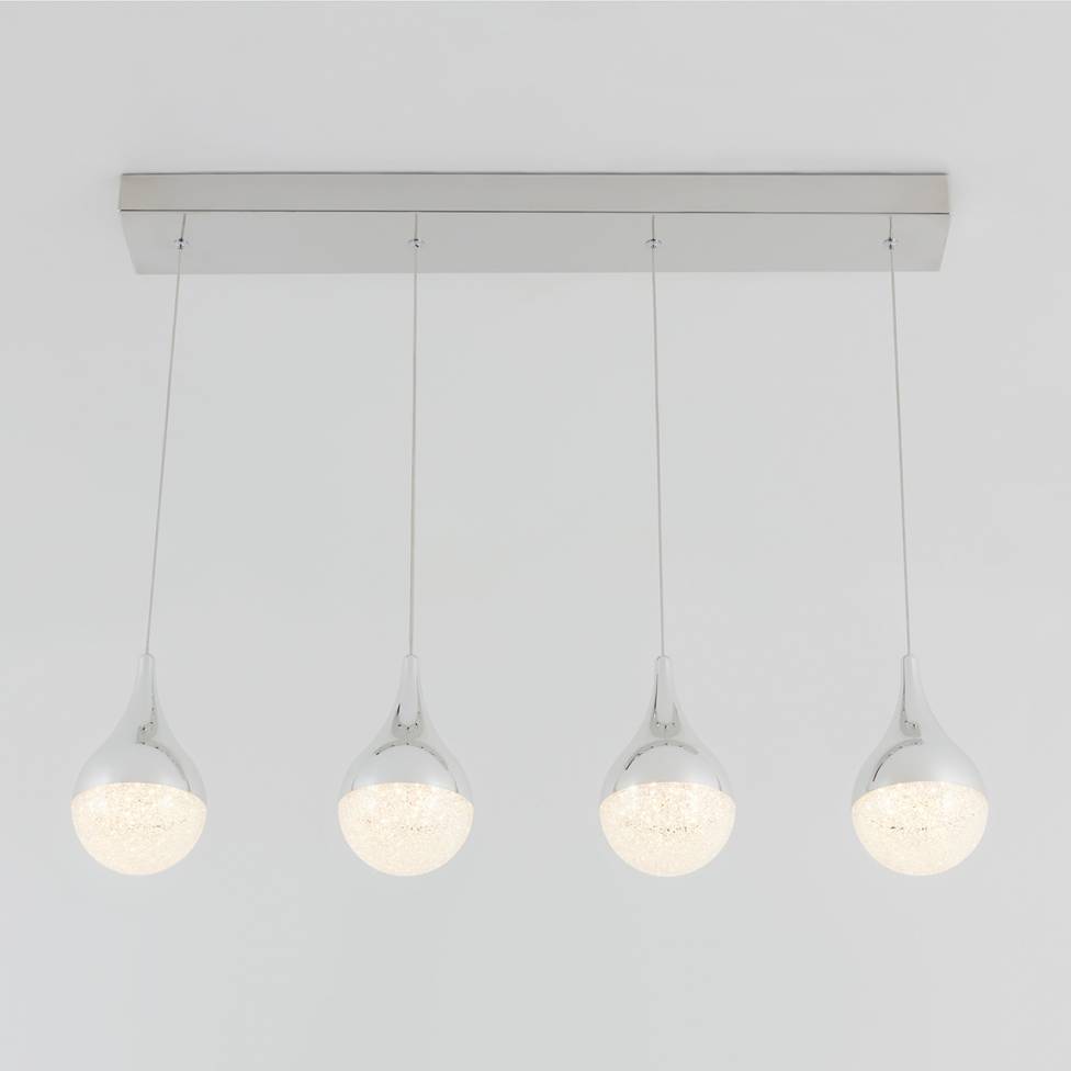 Artika Glitzer Linear Pendant Light Chrome Side