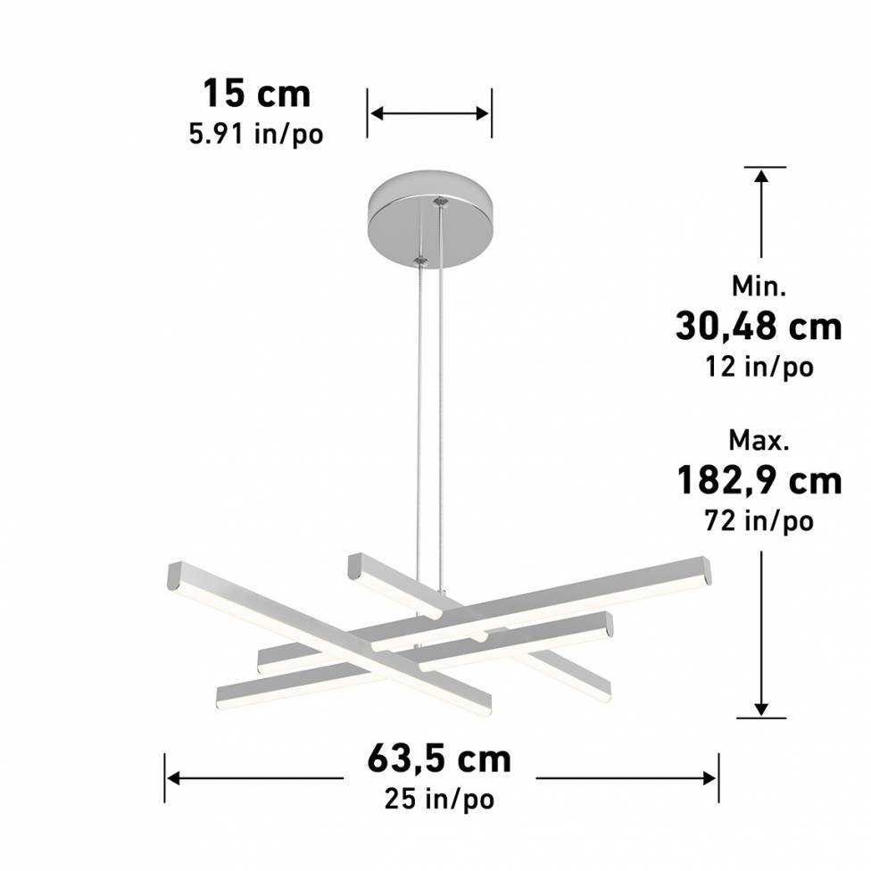 Artika Grid Modern Chandelier Dimensions