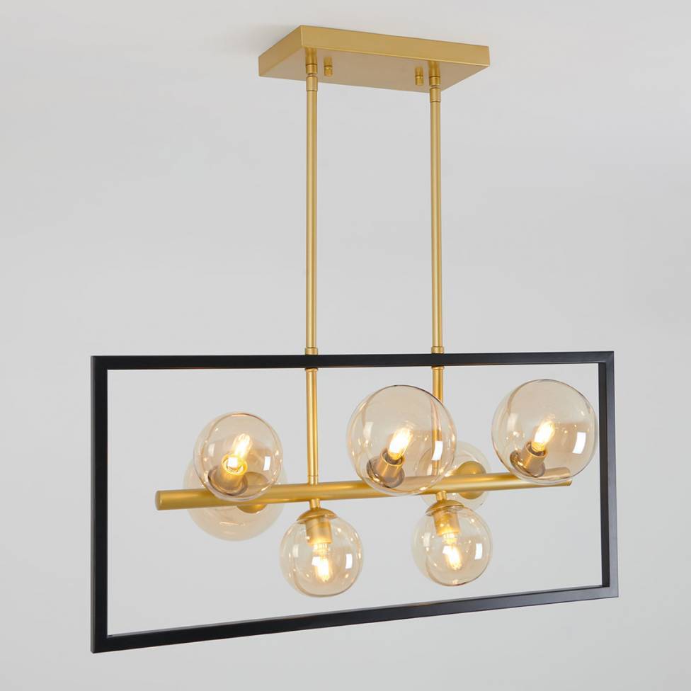 Artika Griffintown Chandelier Black and Gold Side