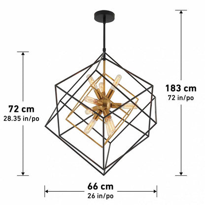 Artika Imperium Chandelier Black and Gold Dimensions