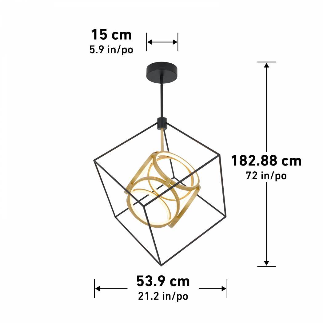 Artika Luxury Modern Chandelier Black and Gold Dimensions