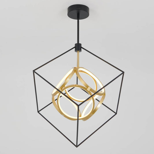 Artika Luxury Modern Chandelier Black and Gold Front