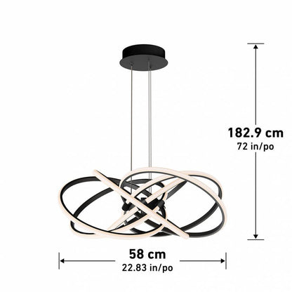 Artika Maeltrom Modern Chandelier Black Dimensions