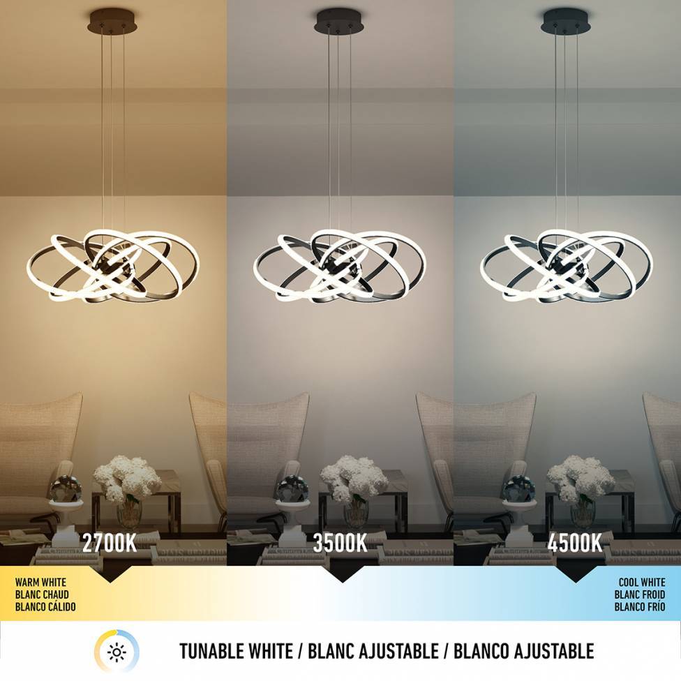 Artika Maeltrom Modern Chandelier Black Tunable White CCT