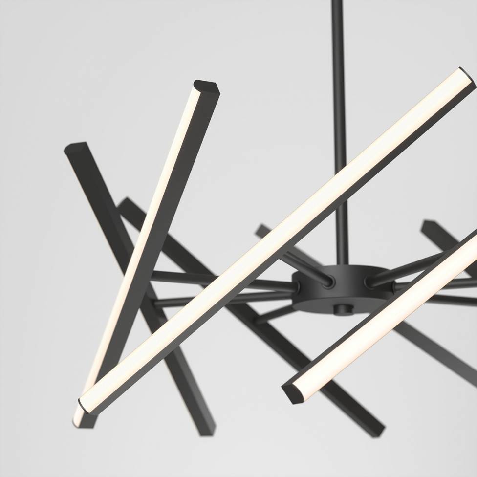 Artika Malibu Modern Chandelier Black Close-up