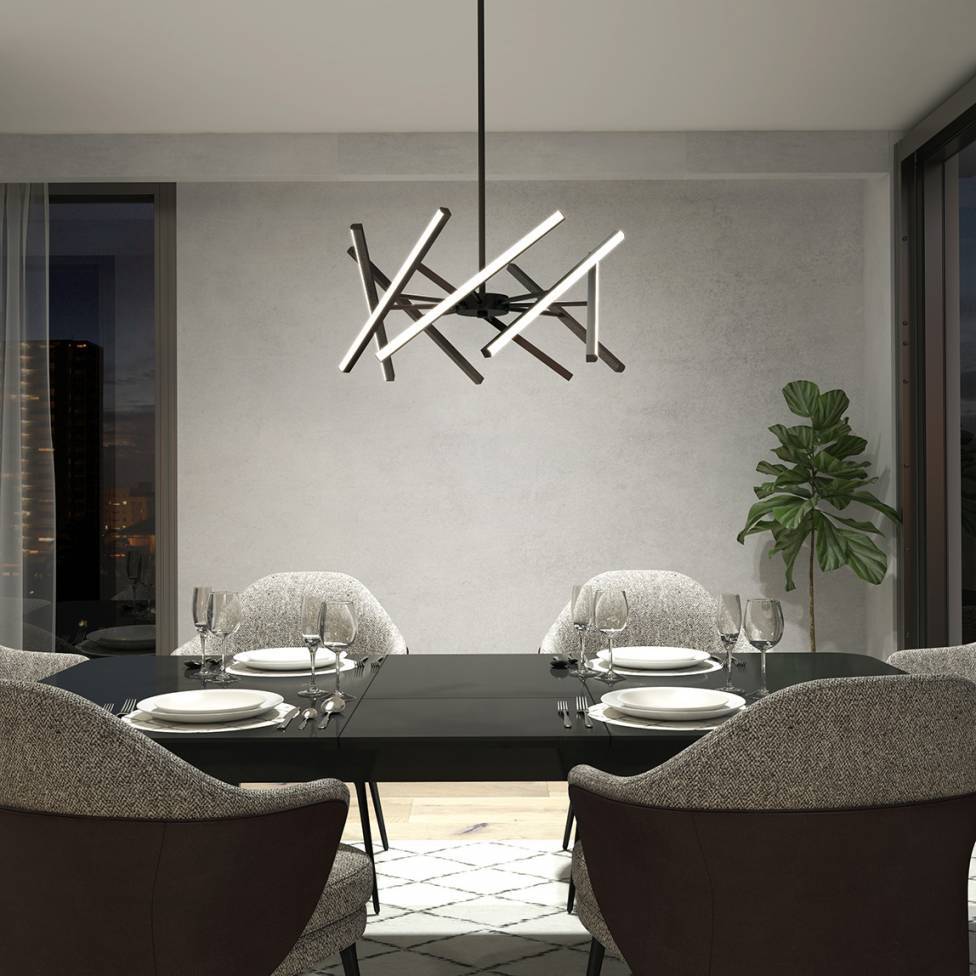 Dining table deals chandelier modern