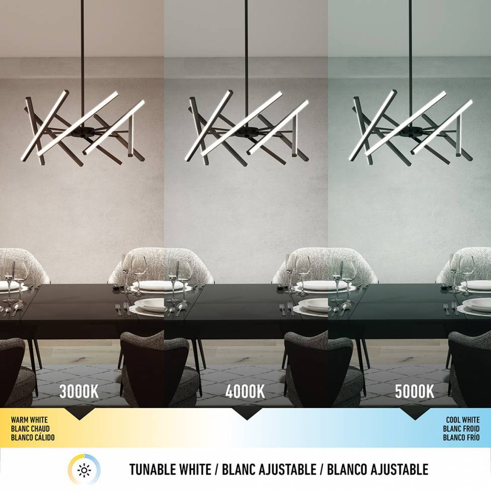 Artika Malibu Modern Chandelier Black Tunable White CCT