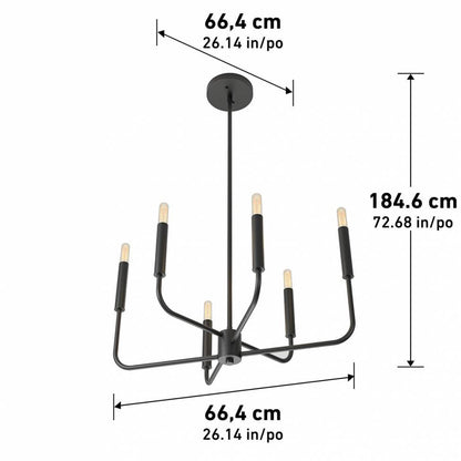 Artika Manchester Chandelier Black Dimensions