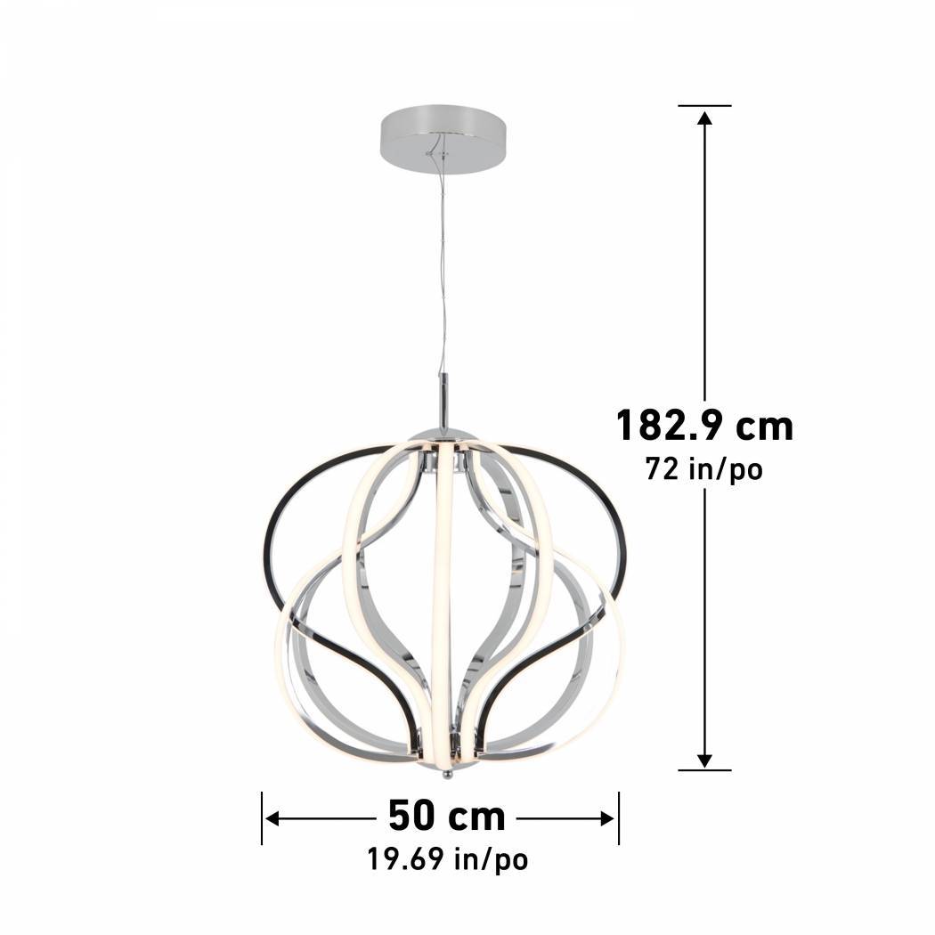 Artika Meridian Modern Chandelier Chrome Dimensions