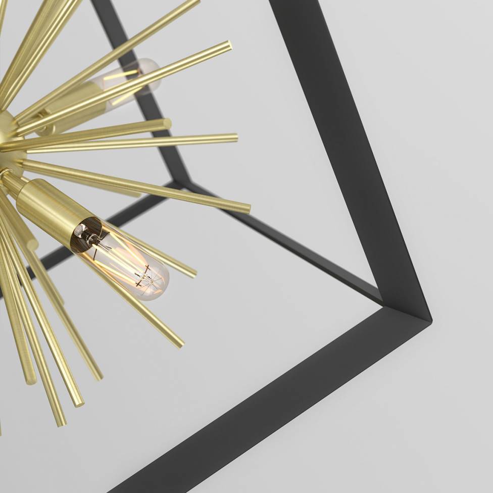 Artika Nebula Chandelier Black and Gold Close-up