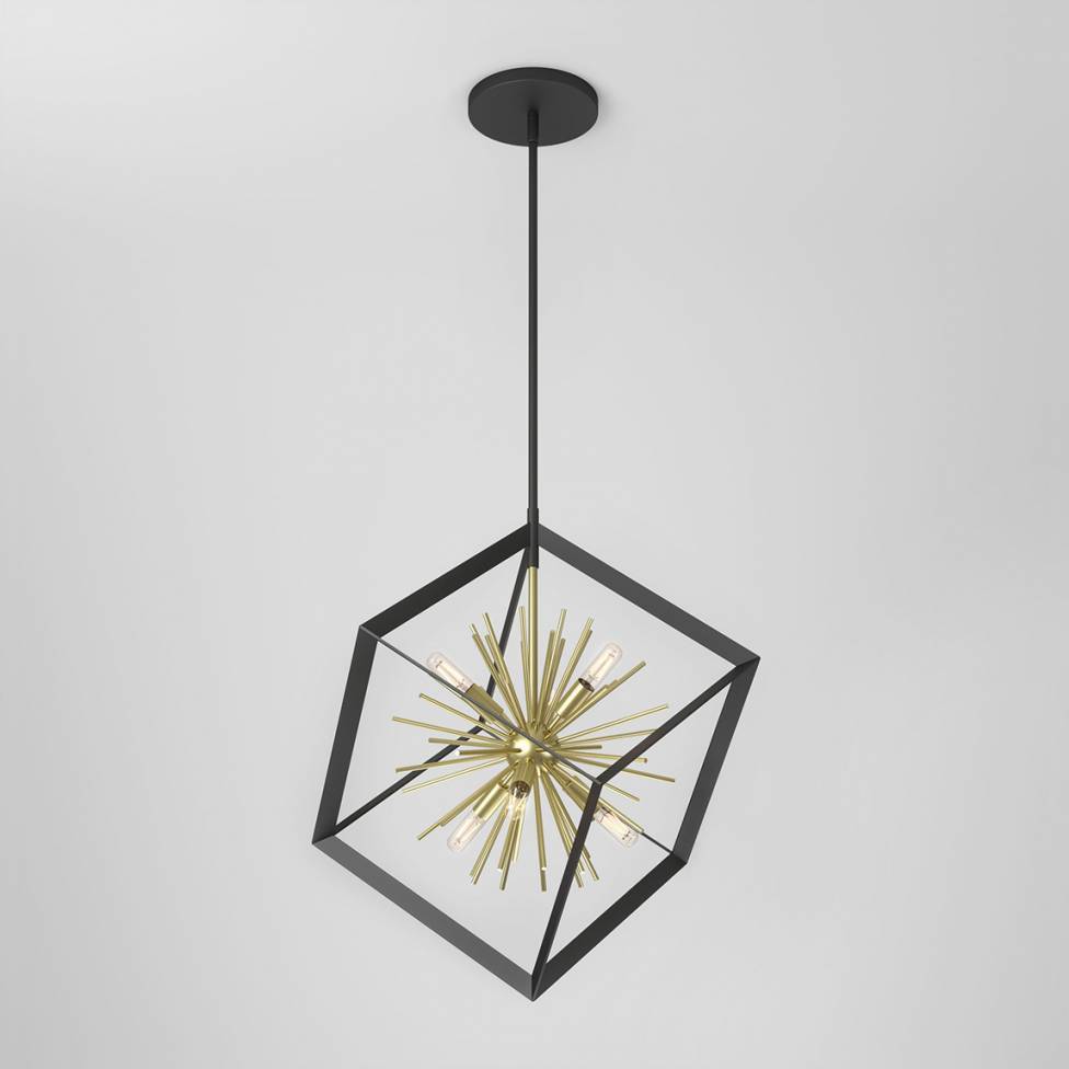 Artika Nebula Chandelier Black and Gold Front