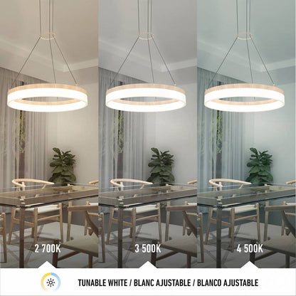 Artika Optical Modern Chandelier Wood Tunable White CCT