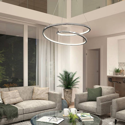 Artika Salto Modern Chandelier Chrome Over Great Room