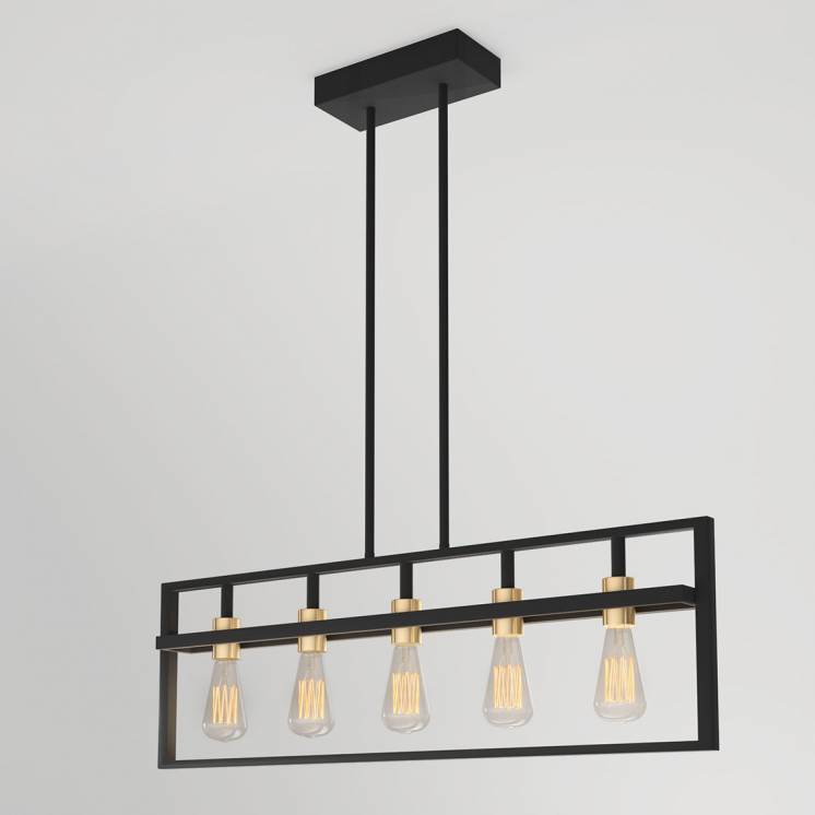 Artika Yale Linear Chandelier Black Angled