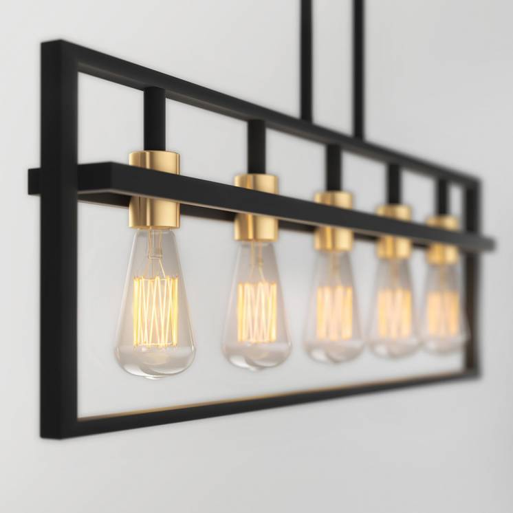 Artika Yale Linear Chandelier Black Close-up