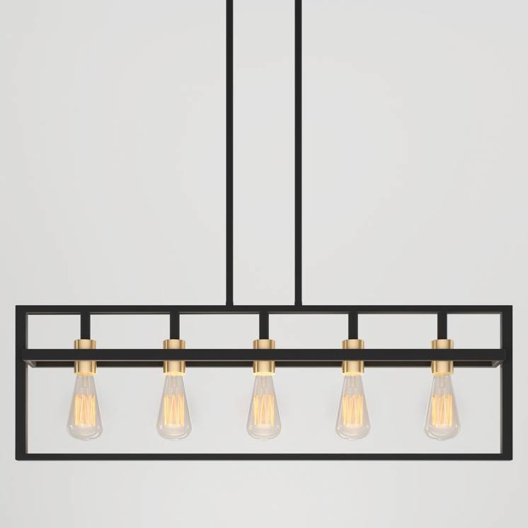 Artika Yale Linear Chandelier Black Side