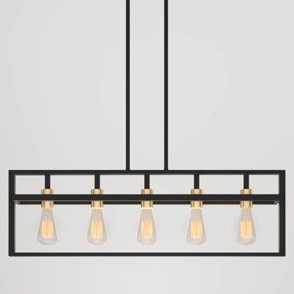 Artika Yale Linear Chandelier Black Side