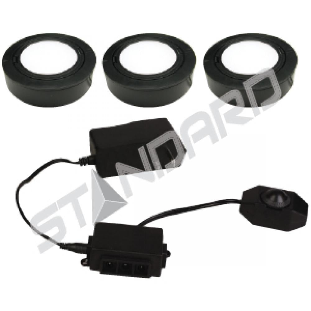 Stanpro 3 Puck Light Kit Black Front